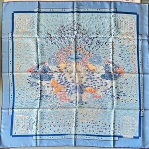Beautiful Hermes Scarf, Ocean Theme